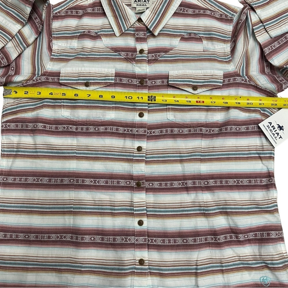 Ariat REAL Rosewood Snap Button Up Striped Shirt XLarge Southwestern Print NWT - Picture 6 of 8